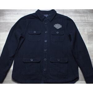 Harley-Davidson Women’s Black Shacket Jacket M HDMC 1903 Moto Utility